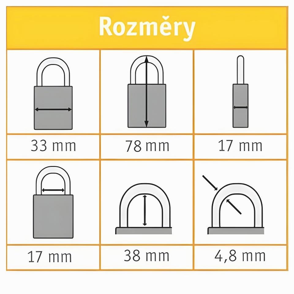 Kłódka nylonowa z aluminiowym oczkiem 38mm - BY C6C2E - obrazek 3