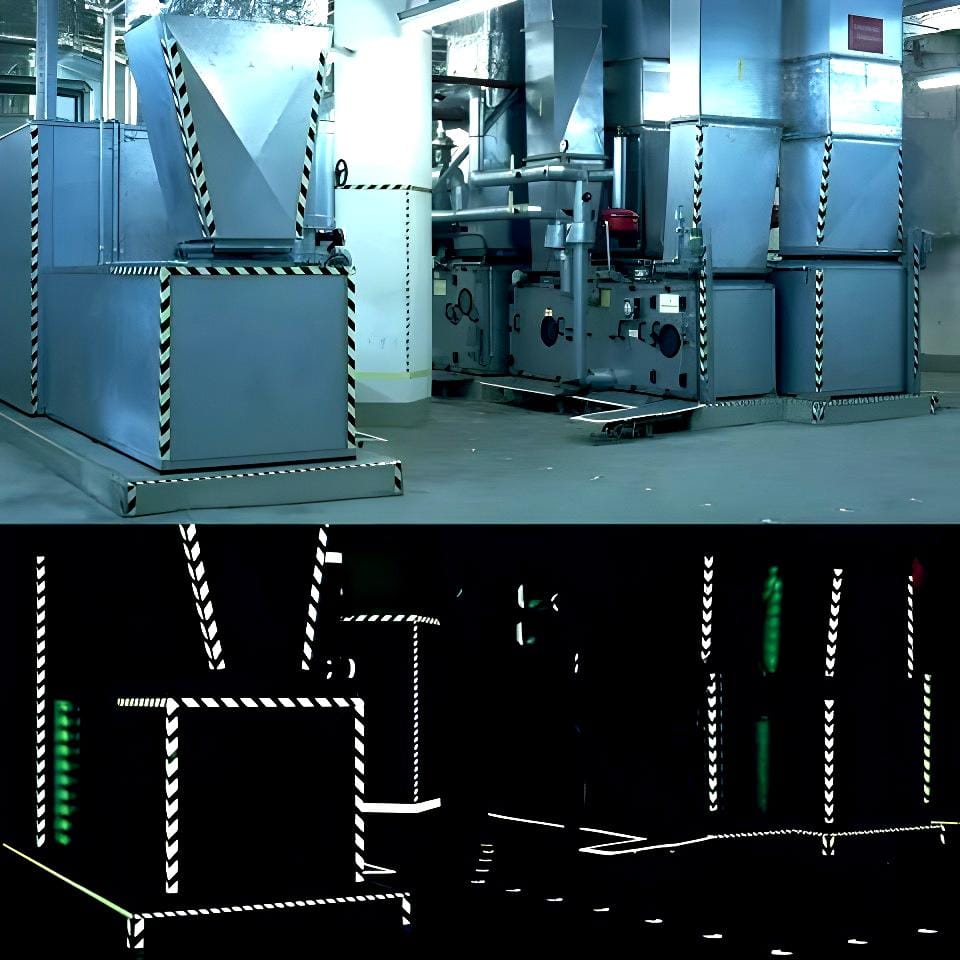 Taśma ostrzegawcza, kierunek do drogi ewakuacyjnej (prawa) - 38.7458 - obrazek 2