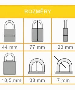 Alternative view of Kłódka stalowa z oczkiem 38mm - BY C6C14