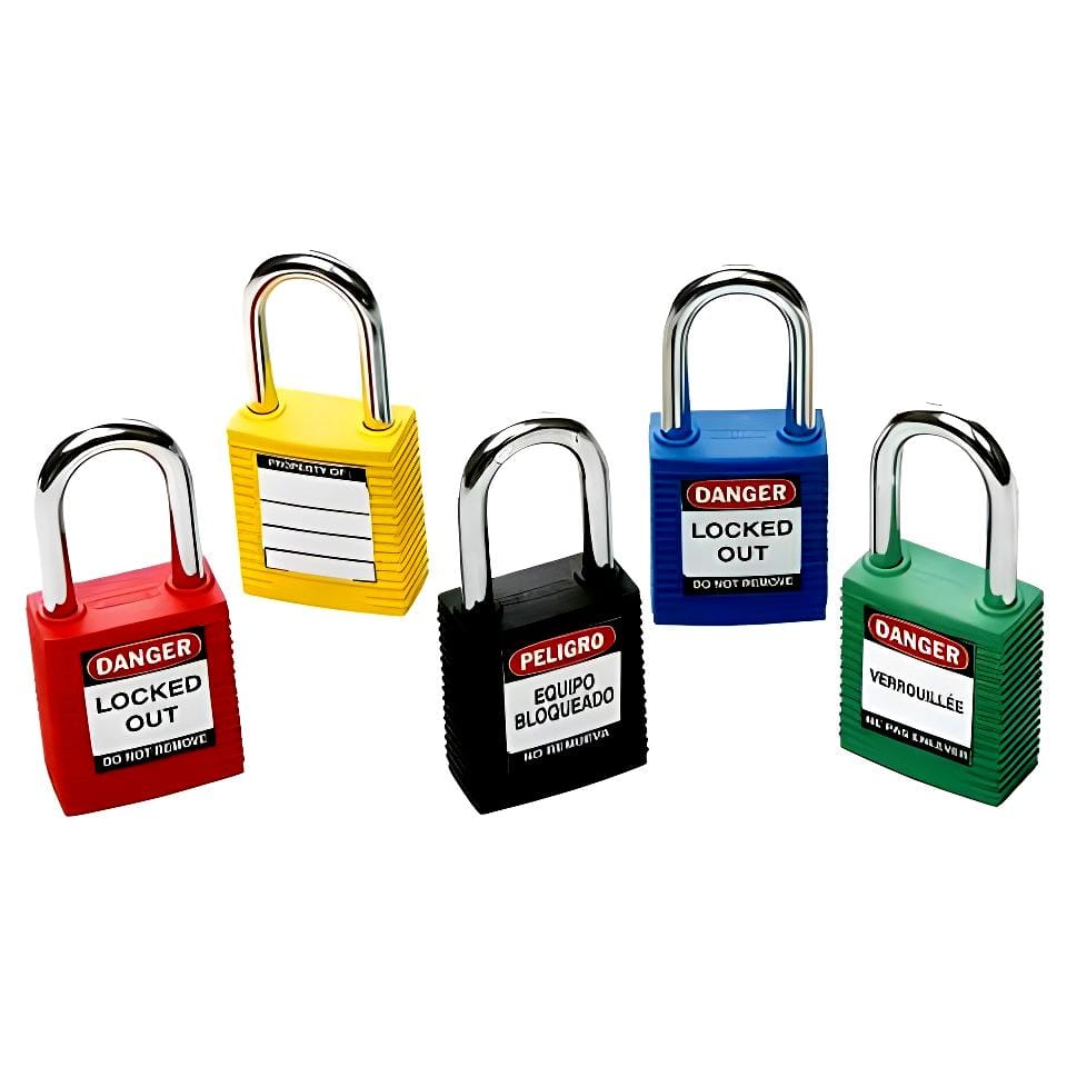 Kłódki nylonowe z 38mm stalowym oczkiem, żółte - BY 0C892/1 - obrazek 3